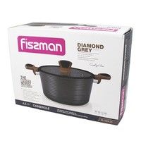 Каструля з кришкою Fissman Diamond Grey 4,5 л AL - 4304.24