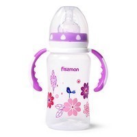 Фото Пляшка для годування Fissman з ручками і широкою шийкою 300 мл фіолетова 6898