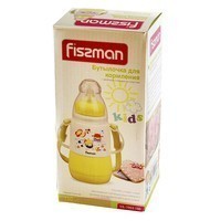 Фото Пляшка для годування Fissman з ручками 150 мл жовта 7953